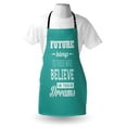thumbnail image 3 of Motivational Apron Hipster Letters Saying Advice Believe in Your Dreams Have Faith in Yourself, Unisex Kitchen Bib Apron with Adjustable Neck for Cooking Baking Gardening, Teal White, by Ambesonne, 3 of 3