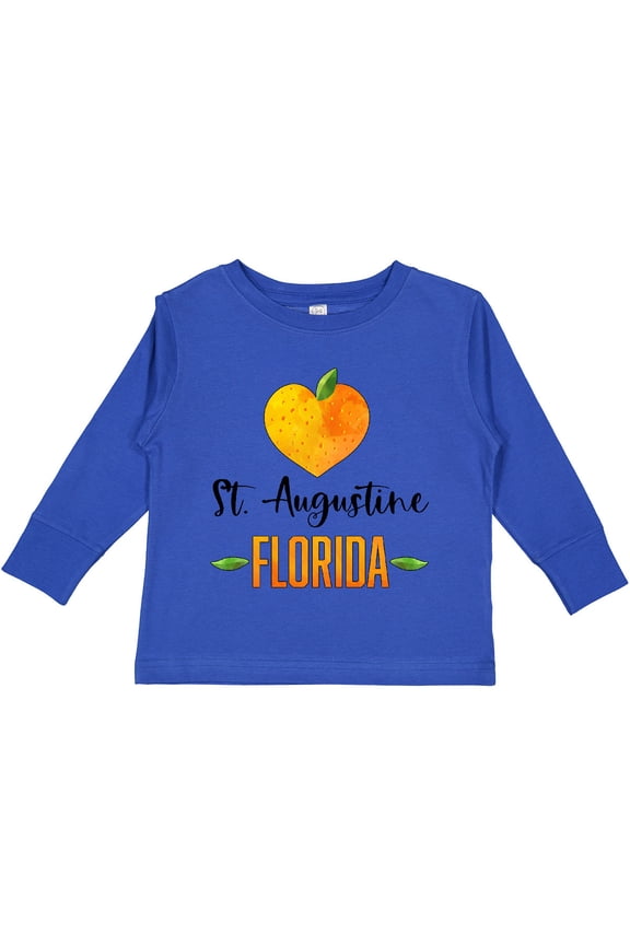 St. Augustine Florida Orange in Heart Boys or Girls Long Sleeve Toddler T-Shirt