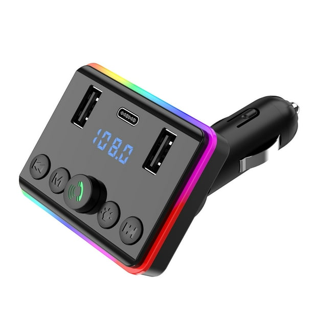 Pisexur Accesorios para coches, Electrónica para cochesTransmisor Bluetooth, adaptador de radio inalámbrico, kit de coche con carga USB, cargador de coche, reproductor de MP3, asiento de coche
