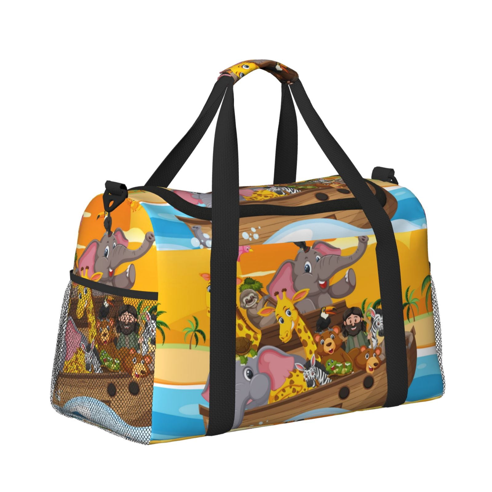 Fuzoiu Animals on Noah's Ark1 Print Travel Duffle Bag,Carry On Tote Bags,Duffel Bag,Sport Gym Bag, Hospital Bag for Labor and Delivery, Overnight Bag,Luggage Bag