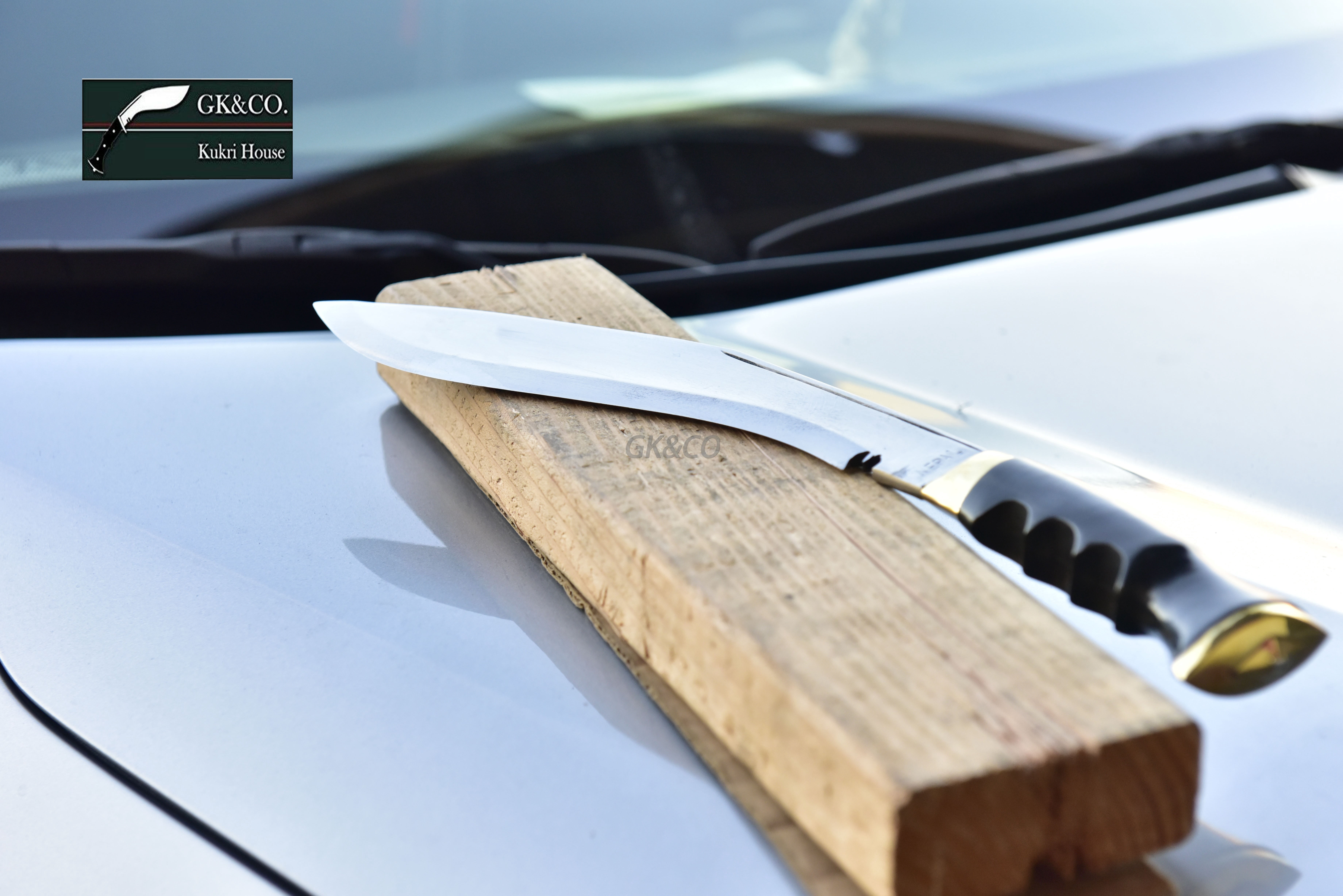 10  inches Blade Genuine Kukri/Khukuri -Service No.1 Highly Polished Knife - Gripper Horn Handle - Handmade in Nepal by GK&CO. Kukri House.