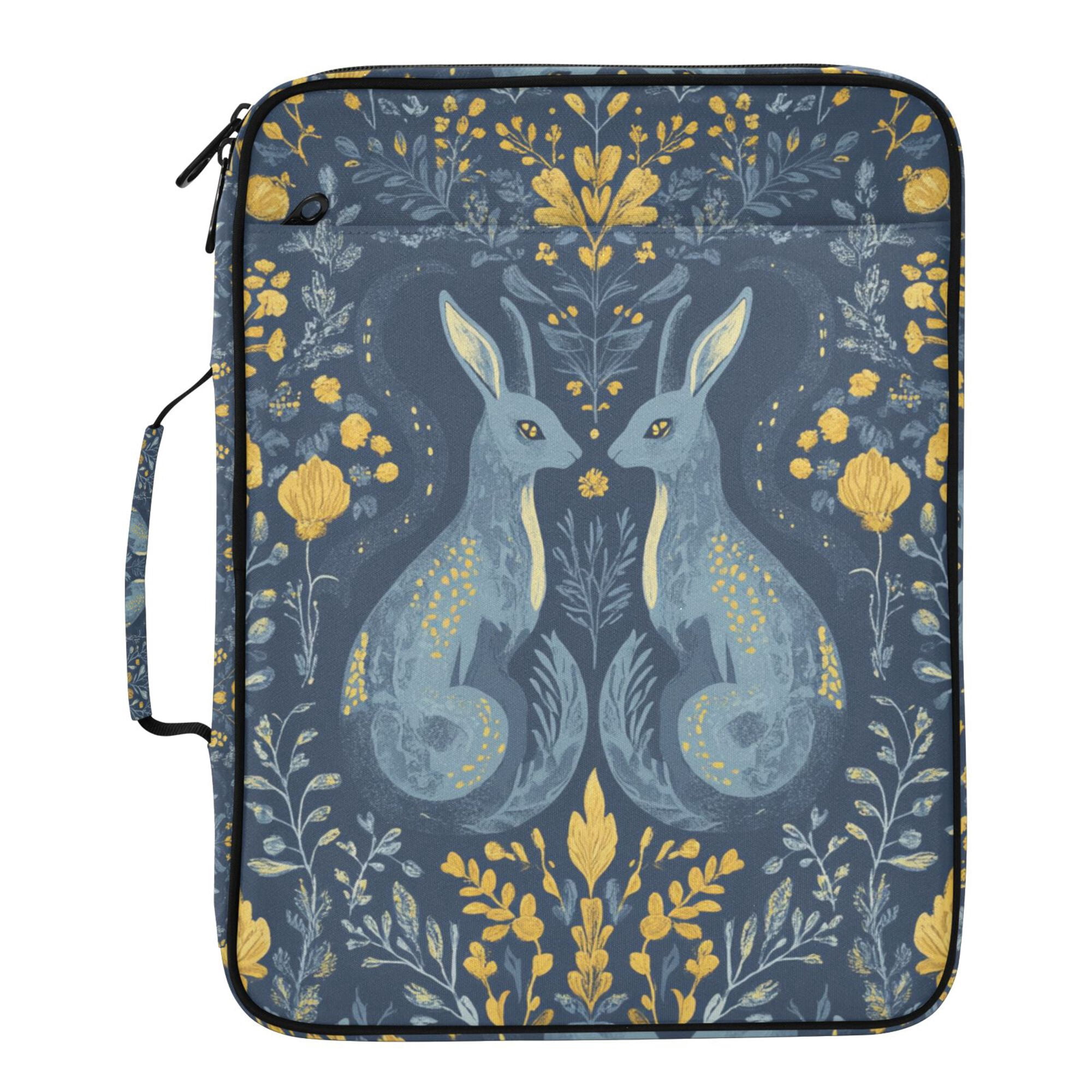 FORMRS Accordion File Folder A4 Size 7-Pocket Expanding Document Organizer Bag with 3 Ring Binder, Yellow Forest Pattern