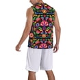 thumbnail image 2 of Xecao Colorful Floral Embroidery Mexican print basketball shirt for both men and women, a unisex basketball jersey perfect for theme parties-XX-Large, 2 of 6