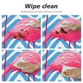 thumbnail image 4 of WYYP  Pink Flamingos Round Tablecloth,Cute Flamingo Blue Chevron Water Resistant Polyester Table Cloth Decorative Table Cover for Kitchen, Dining Desk,Party,Holiday White, 4 of 7
