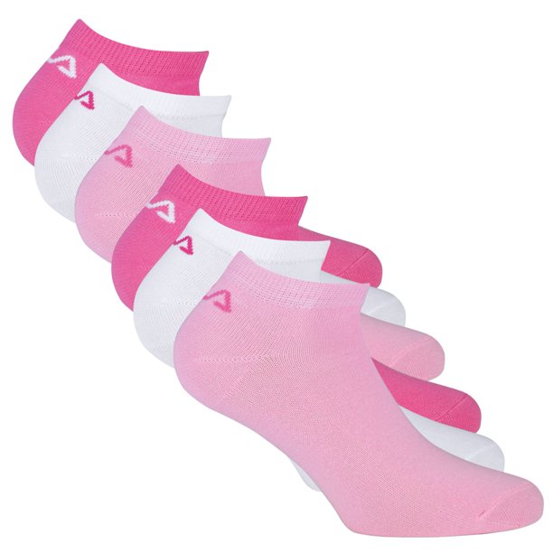 FILA Calcetines de deporte unisex, paquete de 6 - Invisible, calcetines cortos, logotipo (2x 3 pares) Pink Panther 39-42
