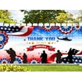 thumbnail image 4 of Happy Veterans Day Patriotic Garage Door Decoration Banner, Large Size Red White Blue Fourth of July Patriotic Backdrop Garage Door Decoration for Greeting Veterans Day,13x6 ft, 4 of 6
