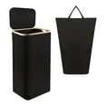 thumbnail image 4 of Cesta de Almacenamiento Soledad Ropa sucia Plegable Independiente con Mango Hueco Negro, 4 of 9