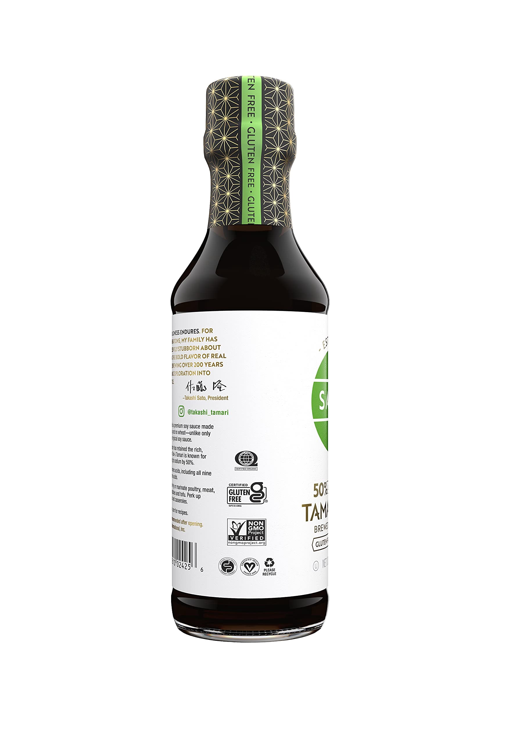 San-J Gluten Free Tamari Lite 50% Less Sodium Soy Sauce | Vegan, Kosher, FODMAP Friendly | Made with 100% Soy | Perfect for Stir Fry, Marinade, & Dipping Sauce | 10 Fl Oz (Pack of 6)
