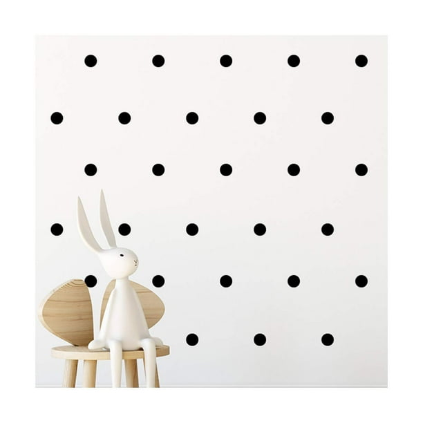 Black Wall Decal Dots (112 Decals) Easy to Peel Easy to Stick + Safe