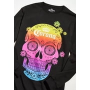 Urban Outfitters X Corona Gradient Skull Long Sleeve Tee T-Shirt (Large, Black)