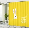 thumbnail image 5 of Ambesonne Yellow Shower Curtain, Easter Rabbit Bunny, 69"Wx84"L, Yellow White, 5 of 5