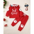thumbnail image 2 of Conjunto de sudadera con capucha y pantalones navideños Saeaby para bebé, 12-18 m, 2 of 9