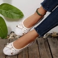 thumbnail image 3 of GERsome Ballet Flats for Women Round Toe Slip-On Casual Shoes Lace Mesh Breathable Wedding Dressy Floral Work Shoes, White Size 6, 3 of 9