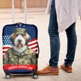 thumbnail image 4 of Happy Father's Day Honoring Veterans Old English Sheepdog in Army Uniform Travel Luggage Cover Dog Lover Suitcase Dust Protective Decor - 13007, 4 of 5
