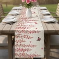 thumbnail image 4 of Butterfly Flower Table Runner - 70 Inch Long Farmhouse Vintage Country Pink Floral Cotton and Linen Blended Dress Scarves Farmhouse Table Runner for Kitchen Dining, Coffee Table, 13" x 70", 4 of 8