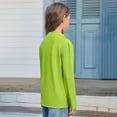 thumbnail image 3 of Girls Turtleneck Long Sleeve Pullover T-Shirt Soft Warm Stretch Kids Basic Turtle Neck Tops for Girls,Fluorescent Green 11-12 Years, 3 of 4