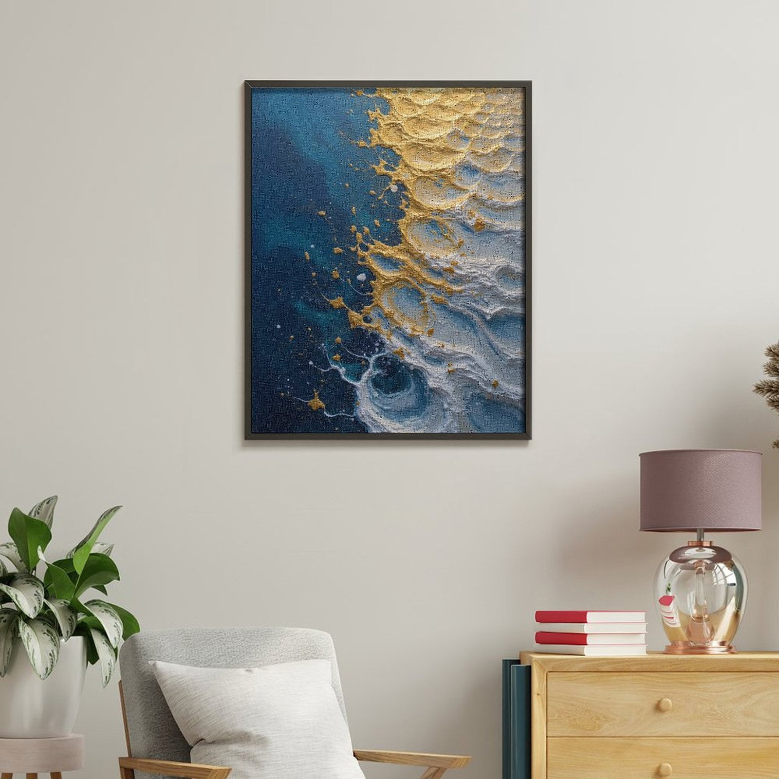 Paint by Numbers Kit for Adults, Swirling Ocean Waves Abstract Art Paint by Numbers, Easy Paint by Numbers Kit for Adults Beginner, DIY Adult Paint by Number Kits on Canvas, Home Decor