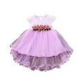 thumbnail image 1 of Summark Baby Children's Baby Girl Clothes Summer Floral Print Sleeveless Lace Tutu Skirt Layered Prom Cotton Princess Party Dress Mesh Girl Dress Girl Prom Dress Princess Dress, 1 of 4