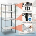 thumbnail image 3 of YRLLENSDAN 4 Tier Metal Shelving Units with 4 PP Sheets, 600 lbs Capacity Storage Shelves for Kitchen Heavy Duty Wire Shelving Rack for Pantry Closet Laundry, 3 of 7
