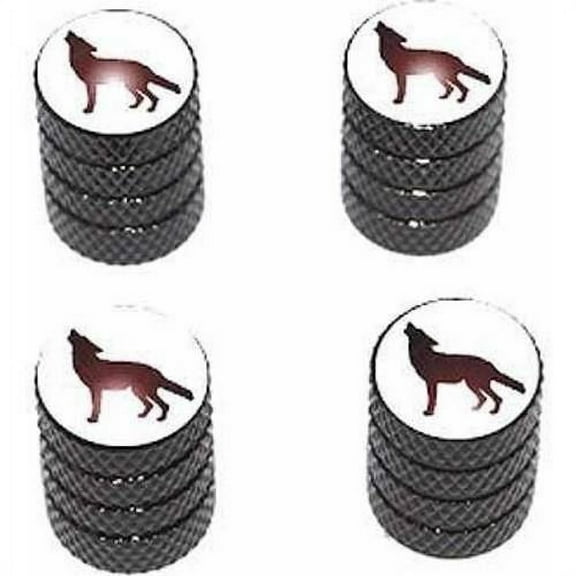 Wolf Tire Rim Wheel Aluminum Valve Stem Caps, Multiple Colors