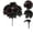 Black, variant on Artificial Beige Pumpkin Floral Pick with Navy Blue Maple Leaves & White Berries, Fall Halloween Fake Pumpkin Stem Bouquet, Farmhouse Table Centerpiece Decor for Autumn Thanksgiving Party