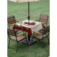 thumbnail image 3 of Outdoor Tablecloth with Umbrella Hole and Zipper, Red Plaid Christmas Square Table Cloth 54x54 Inch Waterproof Tablecloth, Truck Xmas Tree Vintage Winter Rustic Picnic Table Cover for Patio Camping, 3 of 7
