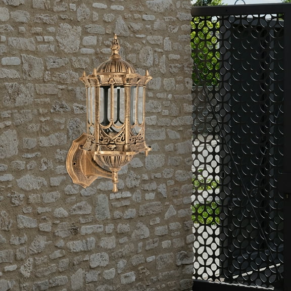 Retro Outdoor Wall Lamp Exterior Lighting Fixture Wall Sconce Porch Light Lantern with Glass Shade IP44 Waterproof for Sheds Hallways Terraces Aisles Garages Gardens Backyards