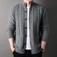 thumbnail image 2 of WELOIJEVBE Mens Cardigan Sweaters Men's Casual Knit Cardigan Sweater – Autumn Winter Lightweight Open Front Jacket Stylish Comfortable for Daily Wear for Men, 2 of 4