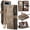 Brown, variant on For Google Pixel 9 Pro XL Wallet Case with Card Slots, Leather Detachable Wristlet Strap 3-in-1 Zipper Pocket and Magnetic Flip Folio, RFID Blocking Card Holder Stand Case for Women and Men,Black