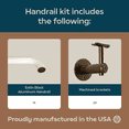 thumbnail image 4 of Industrial Aluminum 1.5 Inch Round Ada Complete Indoor/outdoor Straight Handrail Grab Bar Kit, Returns To Wall, 3 Foot Handrail, Bronze/Satin White, 4 of 4