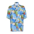 thumbnail image 1 of Franhais Women Button Up Shirt Tropical Tree Print Summer Loose Casual Short Sleeve Lapel Tops, 1 of 5