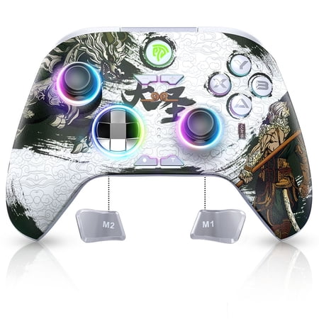 EasySMX Wireless PC Controller Bluetooth Controller Compatible with PC Android/IOS Switch/Steam Starfield with Hall Joystick Trigger RGB Lighting Effect