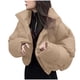 thumbnail image 1 of Chaquetas y abrigos casuales sin capucha de manga larga para mujer, abrigo de moda con bolsillo y cremallera, chaqueta larga de invierno de algodón con plumón de manga larga para mujer, 1 of 7