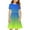 Blue, variant on JoyHoop Girl Hawaiian Dresses Short Sleeve Summer Tropical Tshirt Dress
