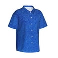 thumbnail image 3 of Xecao Blue Glitter print Hawaiian shirt - a stylish short-sleeve button-down for men, perfect for casual beach and tropical outings., 3 of 9