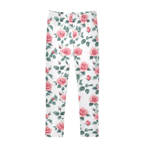 joogoo Girls' Leggings Roses Floral-i6 Yoga Pants 6T