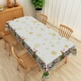 thumbnail image 3 of Nanqianyi Christmas Tablecloth Snowman Santa Rectangle Tablecloth 60 x 102 inch, Gold Snowflake Print Table Cover for Christmas Family Gathering, 3 of 6
