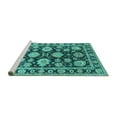 thumbnail image 2 of Ahgly Company Machine Washable Indoor Rectangle Oriental Turquoise Blue Traditional Area Rugs, 4' x 6', 2 of 4