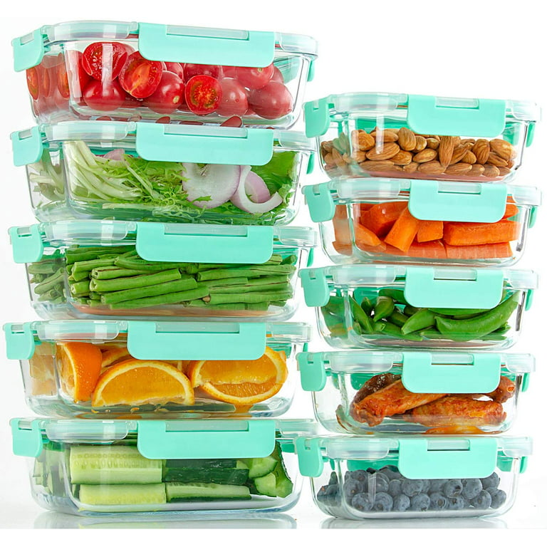 10 Pack Glass Meal Prep Containers, Glass Food Storage Containers with Lids,  Air