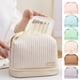 thumbnail image 1 of Neceser de maquillaje en barra de poliuretano color beige,impermeable,con compartimentos separados para artículos húmedos y secos y estuche extraíble para brochas (1 pieza). Rkxzt, 1 of 9