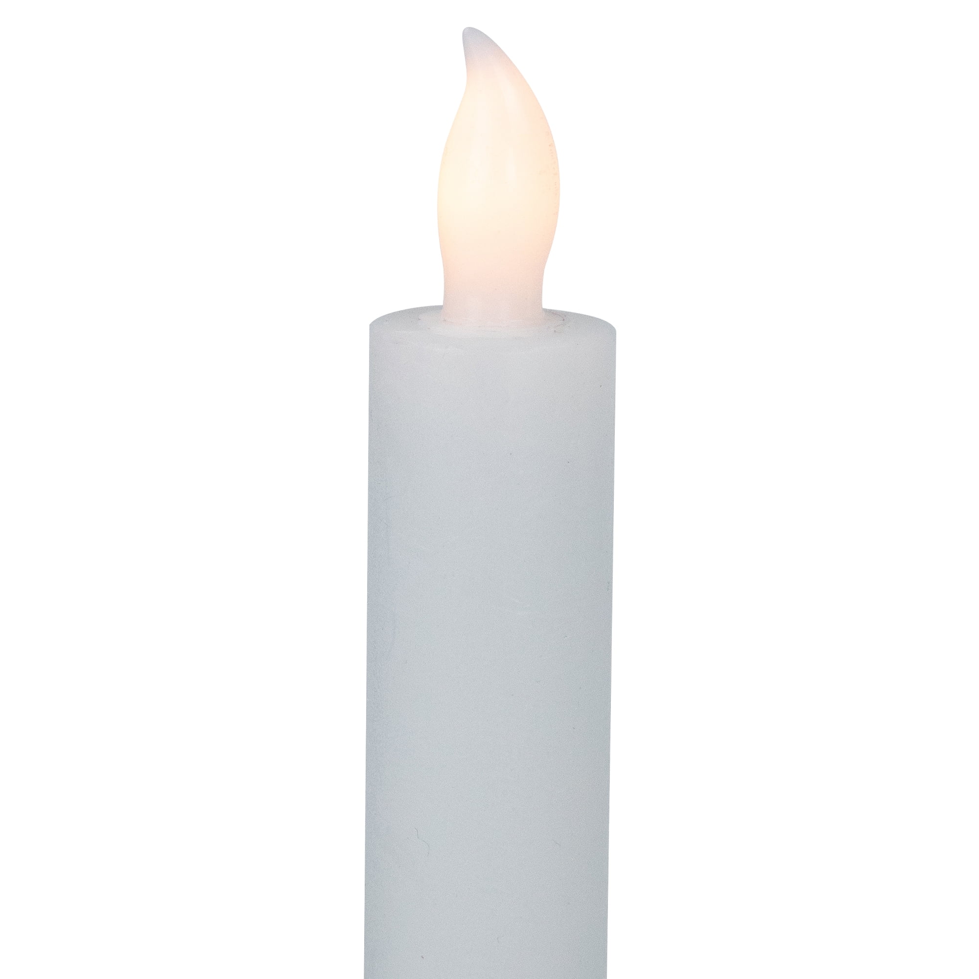 Northlight Set of 4 Solid White LED Flameless Flickering Wax Taper Candles 9.5"