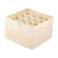 thumbnail image 2 of Organizador de zapatos, caja de zapatos, contenedor portátil plegable con asas y tapa transparente para zapatos planos, zapatillas, sandalias, armario Beige, 2 of 8