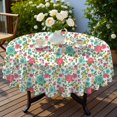 thumbnail image 4 of Pioneer Flower Floral Print Pattern Round Tablecloth 70"x70", Wrinkle Resistant Wipeable Table Cover for Kitchen Dining Room Picnic Patio and Party, 4 of 6