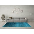 thumbnail image 3 of Ahgly Company Indoor Round Oriental Light Blue Industrial Area Rugs, 4' Round, 3 of 4