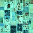 thumbnail image 1 of Ahgly Company Indoor Square Patchwork Turquoise Blue Transitional Area Rugs, 8' Square, 1 of 4
