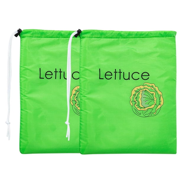 Hinati Liquidation 2 Pcs Sacs Lavables Frais Design à Cordon Sac de Rangement Réutilisable pour Aliments Lave-Vaisselle Micro-Ondes Sûr pour Gallon, Quart, Sandwich, Collation, Fruits Légumes Pain