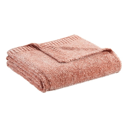 Better Homes & Gardens Blush Orange Chenille Throw, 60" x 50"