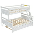 thumbnail image 6 of Harper & Bright Designs Twin Over Full Bunk Beds with Trundle, Solid Wood Bunk Bed Frame with for Adults, Can be Convertible to 2 Beds, White, 6 of 12