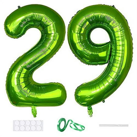 Xihuimay Number 29 Balloons 40 inch Digital Balloon Alphabet 29 Birthday Balloons Digit 29 Helium Balloons Big Balloons for Birthday Party Supplies Wedding Bachelorette Bridal Shower, Green Number 29