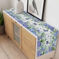 thumbnail image 4 of Purple Hydrangea Table Runner - 70 Inch Long, Kitchen Dining Table Runner Dresser Scarves, Spring Eucalyptus Butterfly Grey Plaid Farmhouse Decor for Coffee Tables Wedding Party Banquet, 4 of 8